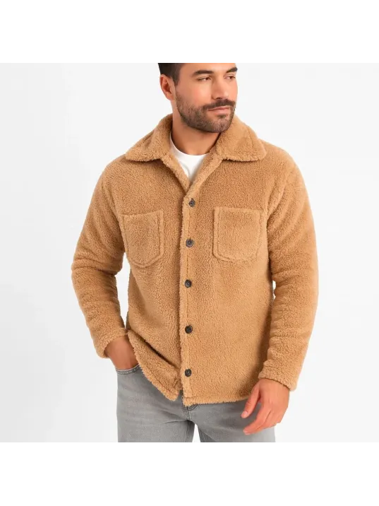 Erkek Pelüş Polar Hırka Gömlek – Yakalı, İlik Düğmeli, Göğüs Cepli, Yumuşak Dokulu Kışlık Regular Fit Rahat Günlük Model - Açık Kahve Erkek Pelüş Polar Hırka Gömlek – Yakalı, İlik Düğmeli, Göğüs Cepli, Yumuşak Dokulu Kışlık Regular Fit Rahat Günlük Model - Açık Kahve
