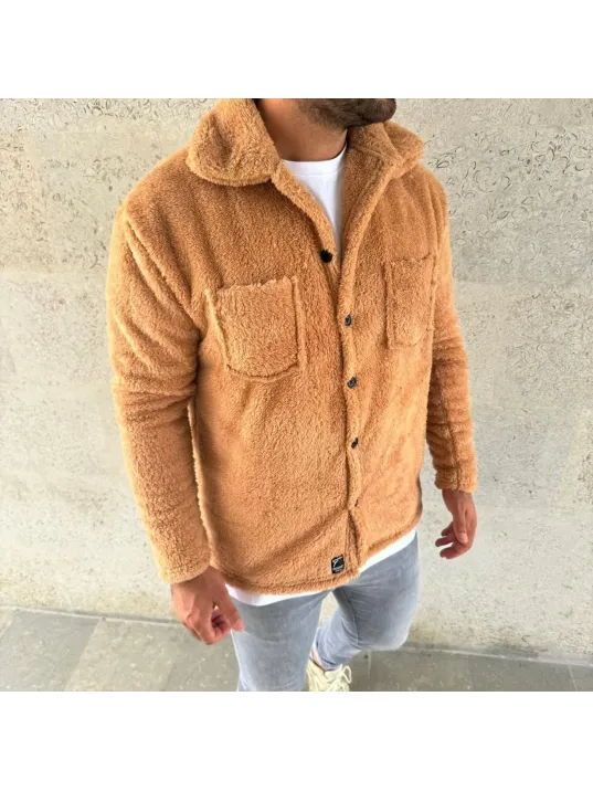 Erkek Pelüş Polar Hırka Gömlek – Yakalı, İlik Düğmeli, Göğüs Cepli, Yumuşak Dokulu Kışlık Regular Fit Rahat Günlük Model - Açık Kahve Erkek Pelüş Polar Hırka Gömlek – Yakalı, İlik Düğmeli, Göğüs Cepli, Yumuşak Dokulu Kışlık Regular Fit Rahat Günlük Model - Açık Kahve