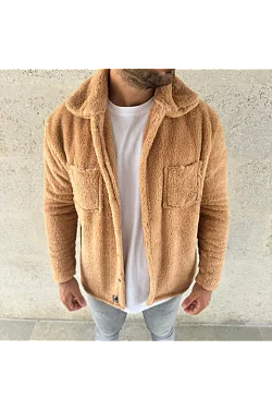 Erkek Pelüş Polar Hırka Gömlek – Yakalı, İlik Düğmeli, Göğüs Cepli, Yumuşak Dokulu Kışlık Regular Fit Rahat Günlük Model - Açık Kahve Erkek Pelüş Polar Hırka Gömlek – Yakalı, İlik Düğmeli, Göğüs Cepli, Yumuşak Dokulu Kışlık Regular Fit Rahat Günlük Model - Açık Kahve