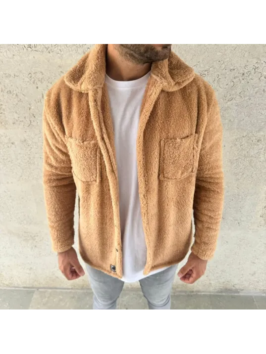 Erkek Pelüş Polar Hırka Gömlek – Yakalı, İlik Düğmeli, Göğüs Cepli, Yumuşak Dokulu Kışlık Regular Fit Rahat Günlük Model - Açık Kahve Erkek Pelüş Polar Hırka Gömlek – Yakalı, İlik Düğmeli, Göğüs Cepli, Yumuşak Dokulu Kışlık Regular Fit Rahat Günlük Model - Açık Kahve