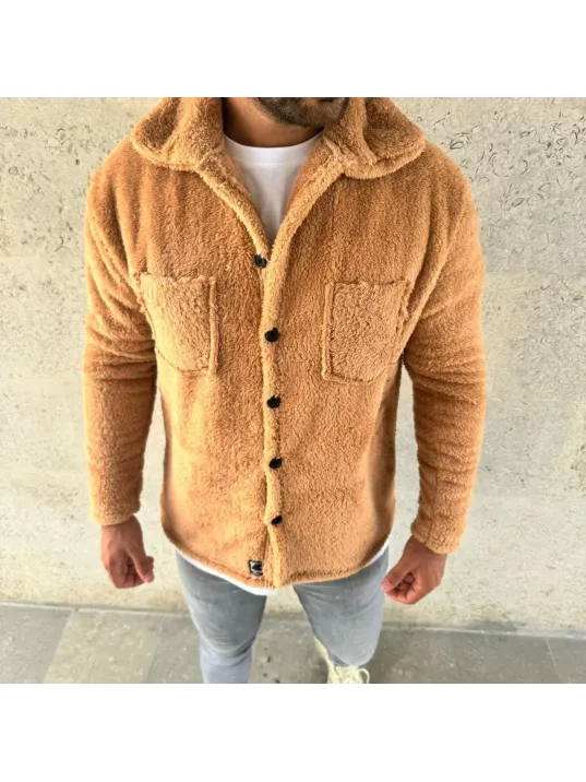 Erkek Pelüş Polar Hırka Gömlek – Yakalı, İlik Düğmeli, Göğüs Cepli, Yumuşak Dokulu Kışlık Regular Fit Rahat Günlük Model - Açık Kahve Erkek Pelüş Polar Hırka Gömlek – Yakalı, İlik Düğmeli, Göğüs Cepli, Yumuşak Dokulu Kışlık Regular Fit Rahat Günlük Model - Açık Kahve