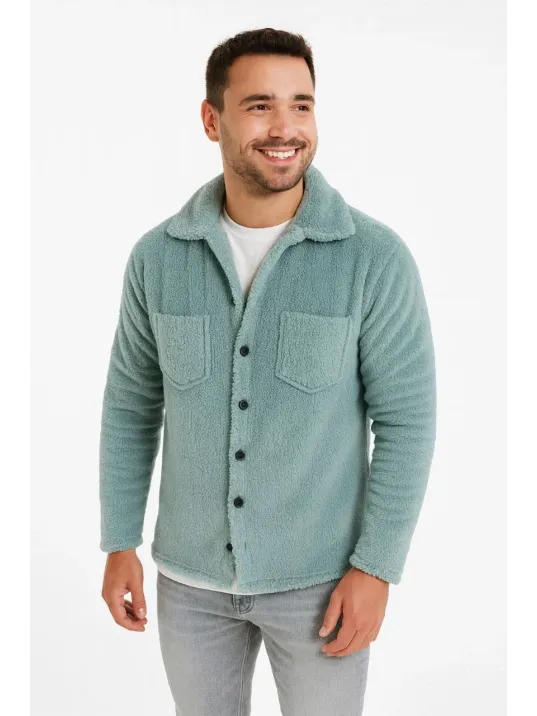 Erkek Pelüş Polar Hırka Gömlek – Yakalı, İlik Düğmeli, Göğüs Cepli, Yumuşak Dokulu Kışlık Regular Fit Rahat Günlük Model - Bebe Mavisi Erkek Pelüş Polar Hırka Gömlek – Yakalı, İlik Düğmeli, Göğüs Cepli, Yumuşak Dokulu Kışlık Regular Fit Rahat Günlük Model - Bebe Mavisi