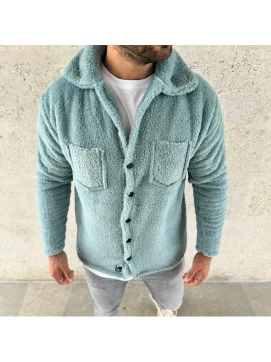 Erkek Pelüş Polar Hırka Gömlek – Yakalı, İlik Düğmeli, Göğüs Cepli, Yumuşak Dokulu Kışlık Regular Fit Rahat Günlük Model - Bebe Mavisi Erkek Pelüş Polar Hırka Gömlek – Yakalı, İlik Düğmeli, Göğüs Cepli, Yumuşak Dokulu Kışlık Regular Fit Rahat Günlük Model - Bebe Mavisi