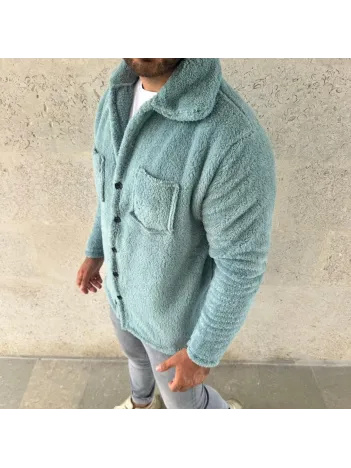 Erkek Pelüş Polar Hırka Gömlek – Yakalı, İlik Düğmeli, Göğüs Cepli, Yumuşak Dokulu Kışlık Regular Fit Rahat Günlük Model - Bebe Mavisi Erkek Pelüş Polar Hırka Gömlek – Yakalı, İlik Düğmeli, Göğüs Cepli, Yumuşak Dokulu Kışlık Regular Fit Rahat Günlük Model - Bebe Mavisi