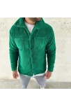Erkek Pelüş Polar Hırka Gömlek – Yakalı, İlik Düğmeli, Göğüs Cepli, Yumuşak Dokulu Kışlık Regular Fit Rahat Günlük Model - Çimen Yeşili