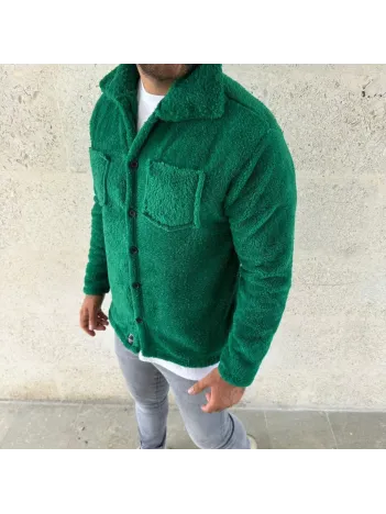 Erkek Pelüş Polar Hırka Gömlek – Yakalı, İlik Düğmeli, Göğüs Cepli, Yumuşak Dokulu Kışlık Regular Fit Rahat Günlük Model - Çimen Yeşili Erkek Pelüş Polar Hırka Gömlek – Yakalı, İlik Düğmeli, Göğüs Cepli, Yumuşak Dokulu Kışlık Regular Fit Rahat Günlük Model - Çimen Yeşili