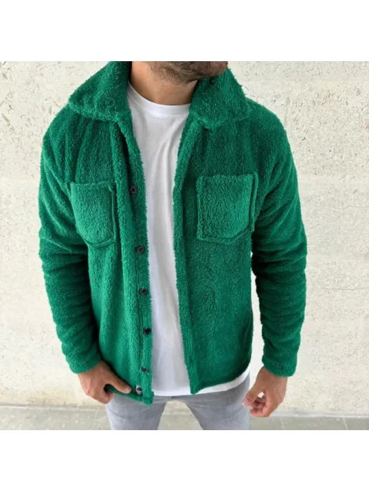 Erkek Pelüş Polar Hırka Gömlek – Yakalı, İlik Düğmeli, Göğüs Cepli, Yumuşak Dokulu Kışlık Regular Fit Rahat Günlük Model - Çimen Yeşili Erkek Pelüş Polar Hırka Gömlek – Yakalı, İlik Düğmeli, Göğüs Cepli, Yumuşak Dokulu Kışlık Regular Fit Rahat Günlük Model - Çimen Yeşili