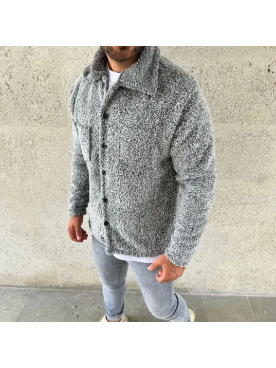 Erkek Pelüş Polar Hırka Gömlek – Yakalı, İlik Düğmeli, Göğüs Cepli, Yumuşak Dokulu Kışlık Regular Fit Rahat Günlük Model - Gri Erkek Pelüş Polar Hırka Gömlek – Yakalı, İlik Düğmeli, Göğüs Cepli, Yumuşak Dokulu Kışlık Regular Fit Rahat Günlük Model - Gri