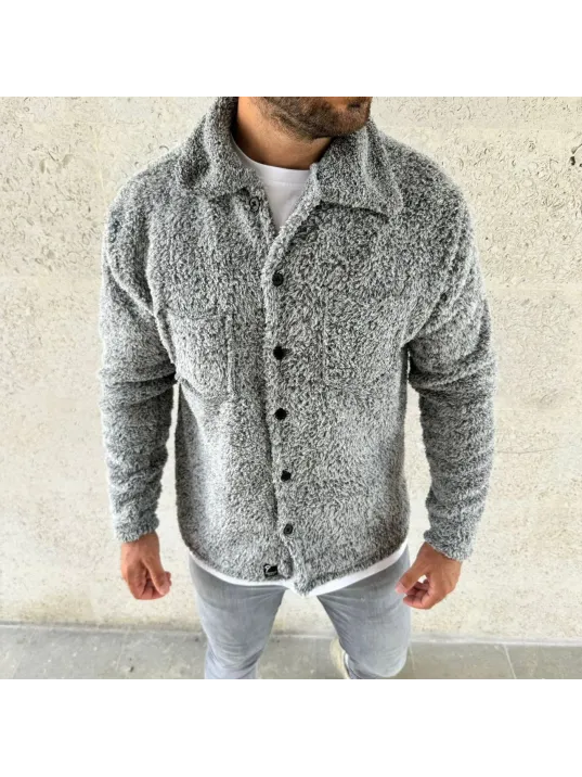 Erkek Pelüş Polar Hırka Gömlek – Yakalı, İlik Düğmeli, Göğüs Cepli, Yumuşak Dokulu Kışlık Regular Fit Rahat Günlük Model - Gri Erkek Pelüş Polar Hırka Gömlek – Yakalı, İlik Düğmeli, Göğüs Cepli, Yumuşak Dokulu Kışlık Regular Fit Rahat Günlük Model - Gri