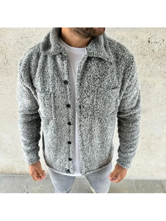 Erkek Pelüş Polar Hırka Gömlek – Yakalı, İlik Düğmeli, Göğüs Cepli, Yumuşak Dokulu Kışlık Regular Fit Rahat Günlük Model - Gri Erkek Pelüş Polar Hırka Gömlek – Yakalı, İlik Düğmeli, Göğüs Cepli, Yumuşak Dokulu Kışlık Regular Fit Rahat Günlük Model - Gri