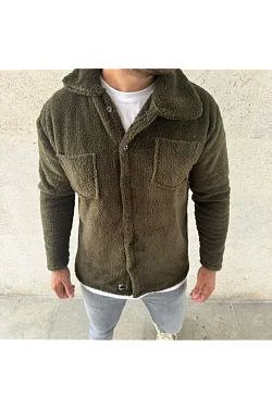 Erkek Pelüş Polar Hırka Gömlek – Yakalı, İlik Düğmeli, Göğüs Cepli, Yumuşak Dokulu Kışlık Regular Fit Rahat Günlük Model - Haki Erkek Pelüş Polar Hırka Gömlek – Yakalı, İlik Düğmeli, Göğüs Cepli, Yumuşak Dokulu Kışlık Regular Fit Rahat Günlük Model - Haki