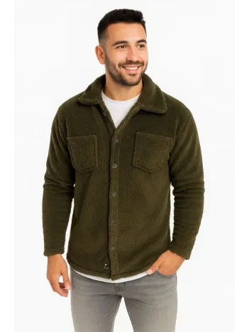 Erkek Pelüş Polar Hırka Gömlek – Yakalı, İlik Düğmeli, Göğüs Cepli, Yumuşak Dokulu Kışlık Regular Fit Rahat Günlük Model - Haki Erkek Pelüş Polar Hırka Gömlek – Yakalı, İlik Düğmeli, Göğüs Cepli, Yumuşak Dokulu Kışlık Regular Fit Rahat Günlük Model - Haki