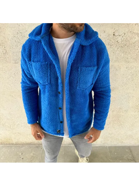 Erkek Pelüş Polar Hırka Gömlek – Yakalı, İlik Düğmeli, Göğüs Cepli, Yumuşak Dokulu Kışlık Regular Fit Rahat Günlük Model - Saks Mavisi Erkek Pelüş Polar Hırka Gömlek – Yakalı, İlik Düğmeli, Göğüs Cepli, Yumuşak Dokulu Kışlık Regular Fit Rahat Günlük Model - Saks Mavisi