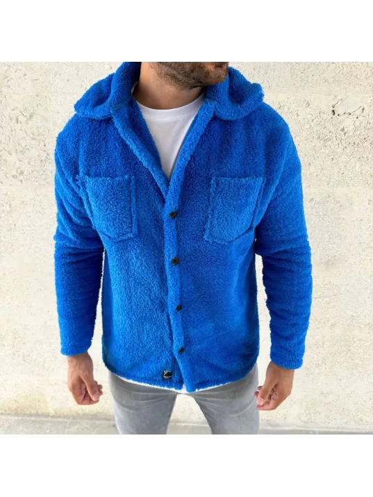 Erkek Pelüş Polar Hırka Gömlek – Yakalı, İlik Düğmeli, Göğüs Cepli, Yumuşak Dokulu Kışlık Regular Fit Rahat Günlük Model - Saks Mavisi Erkek Pelüş Polar Hırka Gömlek – Yakalı, İlik Düğmeli, Göğüs Cepli, Yumuşak Dokulu Kışlık Regular Fit Rahat Günlük Model - Saks Mavisi
