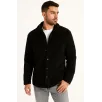 Erkek Pelüş Polar Hırka Gömlek – Yakalı, İlik Düğmeli, Göğüs Cepli, Yumuşak Dokulu Kışlık Regular Fit Rahat Günlük Model - Siyah Erkek Pelüş Polar Hırka Gömlek – Yakalı, İlik Düğmeli, Göğüs Cepli, Yumuşak Dokulu Kışlık Regular Fit Rahat Günlük Model - Siyah