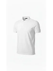 Erkek Pike Kumaş Düğmeli Yaka Regular Fit Günlük Kısa Kol Tişört T-shirt - Beyaz