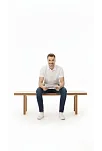 Erkek Pike Kumaş Düğmeli Yaka Regular Fit Günlük Kısa Kol Tişört T-shirt - Beyaz