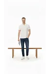 Erkek Pike Kumaş Düğmeli Yaka Regular Fit Günlük Kısa Kol Tişört T-shirt - Beyaz