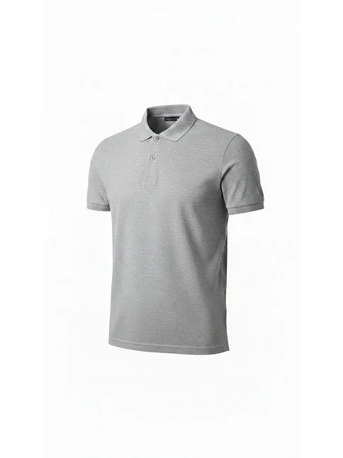 Erkek Pike Kumaş Düğmeli Yaka Regular Fit Günlük Kısa Kol Tişört T-shirt - Gri Erkek Pike Kumaş Düğmeli Yaka Regular Fit Günlük Kısa Kol Tişört T-shirt - Gri