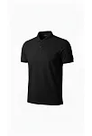 Erkek Pike Kumaş Düğmeli Yaka Regular Fit Günlük Kısa Kol Tişört T-shirt - Siyah