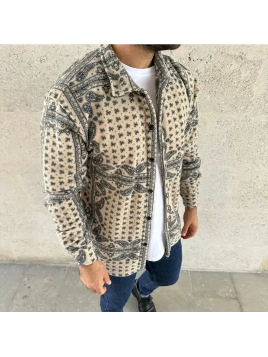 Erkek Polar Fermuarlı Sweatshirt – Kapüşonsuz, Cepli, Yumuşak Dokulu, Oversize Rahat Kalıp, Kışlık Sıcak Tutan Fermuarlı Üst - Bej Erkek Polar Fermuarlı Sweatshirt – Kapüşonsuz, Cepli, Yumuşak Dokulu, Oversize Rahat Kalıp, Kışlık Sıcak Tutan Fermuarlı Üst - Bej