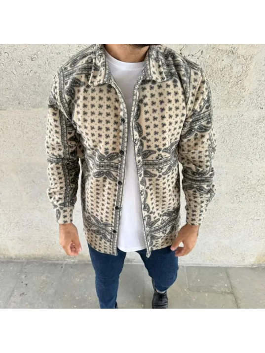 Erkek Polar Fermuarlı Sweatshirt – Kapüşonsuz, Cepli, Yumuşak Dokulu, Oversize Rahat Kalıp, Kışlık Sıcak Tutan Fermuarlı Üst - Bej Erkek Polar Fermuarlı Sweatshirt – Kapüşonsuz, Cepli, Yumuşak Dokulu, Oversize Rahat Kalıp, Kışlık Sıcak Tutan Fermuarlı Üst - Bej