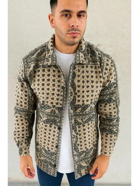 Erkek Polar Fermuarlı Sweatshirt – Kapüşonsuz, Cepli, Yumuşak Dokulu, Oversize Rahat Kalıp, Kışlık Sıcak Tutan Fermuarlı Üst - Bej Erkek Polar Fermuarlı Sweatshirt – Kapüşonsuz, Cepli, Yumuşak Dokulu, Oversize Rahat Kalıp, Kışlık Sıcak Tutan Fermuarlı Üst - Bej