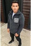 Erkek Polar Fermuarlı Sweatshirt – Kapüşonsuz, Cepli, Yumuşak Dokulu, Oversize Rahat Kalıp, Kışlık Sıcak Tutan Fermuarlı Üst - Füme