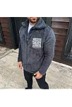 Erkek Polar Fermuarlı Sweatshirt – Kapüşonsuz, Cepli, Yumuşak Dokulu, Oversize Rahat Kalıp, Kışlık Sıcak Tutan Fermuarlı Üst - Füme