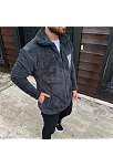 Erkek Polar Fermuarlı Sweatshirt – Kapüşonsuz, Cepli, Yumuşak Dokulu, Oversize Rahat Kalıp, Kışlık Sıcak Tutan Fermuarlı Üst - Füme
