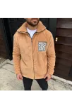 Erkek Polar Fermuarlı Sweatshirt – Kapüşonsuz, Cepli, Yumuşak Dokulu, Oversize Rahat Kalıp, Kışlık Sıcak Tutan Fermuarlı Üst - Kahverengi