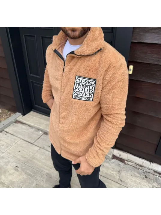 Erkek Polar Fermuarlı Sweatshirt – Kapüşonsuz, Cepli, Yumuşak Dokulu, Oversize Rahat Kalıp, Kışlık Sıcak Tutan Fermuarlı Üst - Kahverengi Erkek Polar Fermuarlı Sweatshirt – Kapüşonsuz, Cepli, Yumuşak Dokulu, Oversize Rahat Kalıp, Kışlık Sıcak Tutan Fermuarlı Üst - Kahverengi