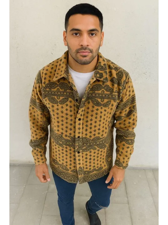 Erkek Polar Fermuarlı Sweatshirt – Kapüşonsuz, Cepli, Yumuşak Dokulu, Oversize Rahat Kalıp, Kışlık Sıcak Tutan Fermuarlı Üst - Sarı Erkek Polar Fermuarlı Sweatshirt – Kapüşonsuz, Cepli, Yumuşak Dokulu, Oversize Rahat Kalıp, Kışlık Sıcak Tutan Fermuarlı Üst - Sarı