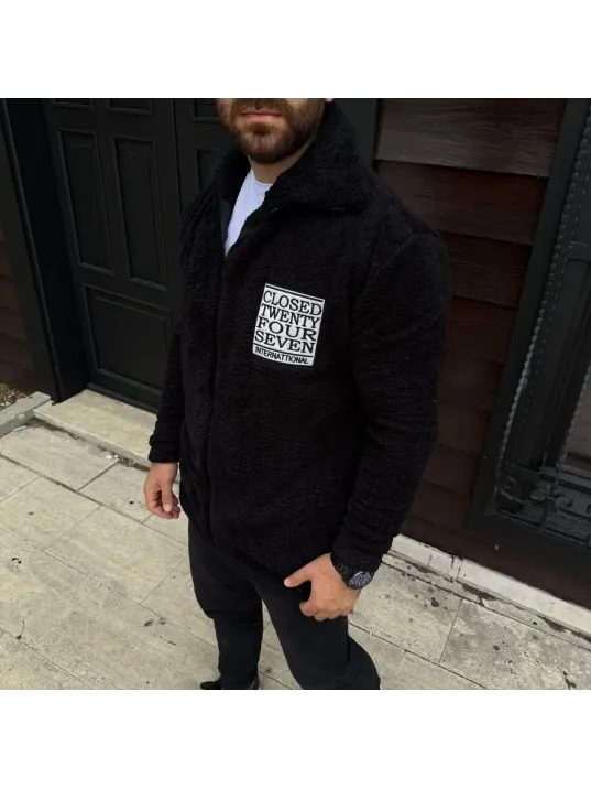 Erkek Polar Fermuarlı Sweatshirt – Kapüşonsuz, Cepli, Yumuşak Dokulu, Oversize Rahat Kalıp, Kışlık Sıcak Tutan Fermuarlı Üst - Siyah Erkek Polar Fermuarlı Sweatshirt – Kapüşonsuz, Cepli, Yumuşak Dokulu, Oversize Rahat Kalıp, Kışlık Sıcak Tutan Fermuarlı Üst - Siyah