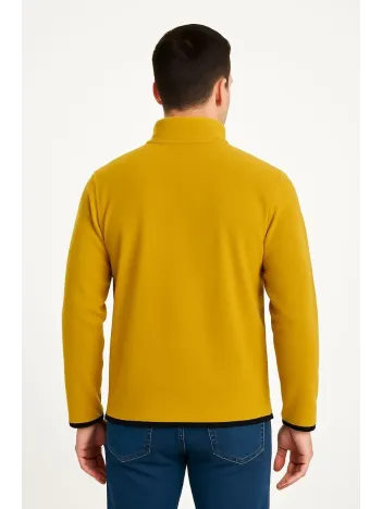 Erkek Polar Kazak – Dik Yaka, Yarım Fermuarlı, Fermuarlı Göğüs Cepli, Siyah Biyeli, Kışlık Rahat Regular Fit Günlük Model - Sarı Erkek Polar Kazak – Dik Yaka, Yarım Fermuarlı, Fermuarlı Göğüs Cepli, Siyah Biyeli, Kışlık Rahat Regular Fit Günlük Model - Sarı