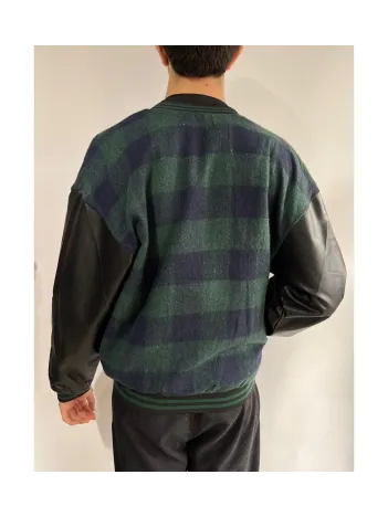 Erkek Pötikare Desen Nakışlı Kolej Ceket - Haki