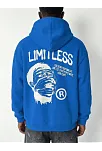 Erkek Premium Baskılı Kapşonlu Sweatshirt Üç İplik İçi Pamuklu Kanguru Cepli Double Oversize Rahat Kalıp Hoodie - Saks Mavi