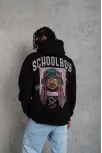 Erkek School Boy Baskılı Kapüşonlu Sweat - Siyah