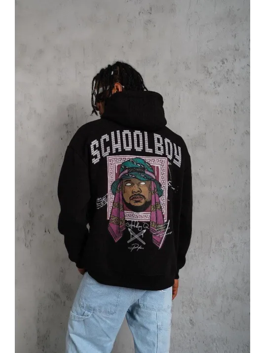 Erkek SCHOOL BOY Baskılı Kapüşonlu Sweat - Siyah