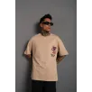 Erkek Sırt Baskılı A Kalite Oversize T-shirt - Bej Erkek Sırt Baskılı A Kalite Oversize T-shirt - Bej