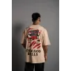 Erkek Sırt Baskılı A Kalite Oversize T-shirt - Bej Erkek Sırt Baskılı A Kalite Oversize T-shirt - Bej