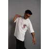 Erkek Sırt Baskılı A Kalite Oversize T-shirt - Beyaz Erkek Sırt Baskılı A Kalite Oversize T-shirt - Beyaz