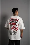 Erkek Sırt Baskılı Oversize  Kısa Kol T-shirt - Beyaz
