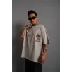 Erkek Sırt Baskılı A Kalite Oversize T-shirt - Gri Erkek Sırt Baskılı A Kalite Oversize T-shirt - Gri