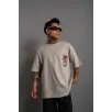 Erkek Sırt Baskılı A Kalite Oversize T-shirt - Gri Erkek Sırt Baskılı A Kalite Oversize T-shirt - Gri
