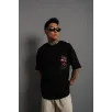Erkek Sırt Baskılı A Kalite Oversize T-shirt - Siyah Erkek Sırt Baskılı A Kalite Oversize T-shirt - Siyah