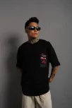 Erkek Sırt Baskılı A Kalite Oversize T-shirt - Siyah Erkek Sırt Baskılı A Kalite Oversize T-shirt - Siyah