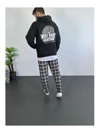 Erkek Oversize Üç İplik Kapüşonlu Sweatshirt – Siyah Sırt ve Ön Baskılı, Kanguru Cepli, Rahat Kalıp, İçi Pamuklu ModeL-Siyah Erkek Oversize Üç İplik Kapüşonlu Sweatshirt – Siyah Sırt ve Ön Baskılı, Kanguru Cepli, Rahat Kalıp, İçi Pamuklu ModeL-Siyah