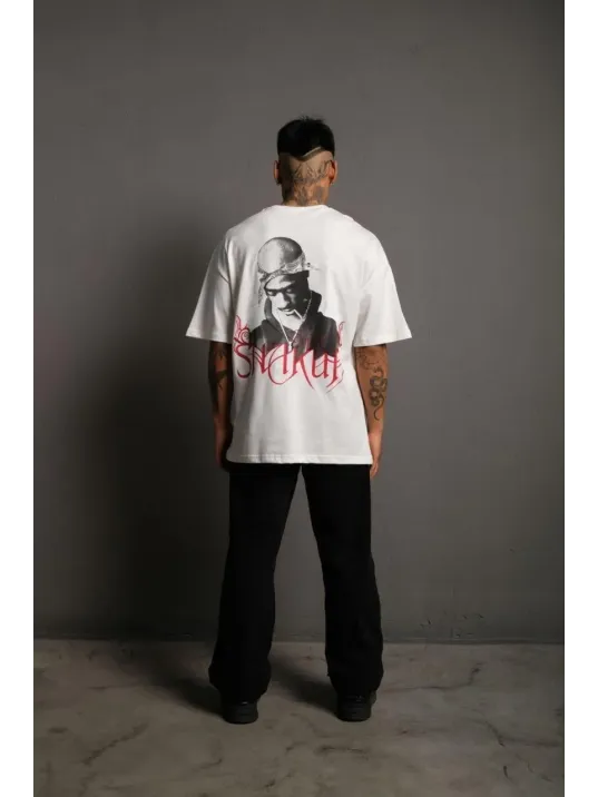 Erkek Oversize Tişört – Beyaz 24/1 Penye Kumaş, Bisiklet Yaka, Ön & Arka Baskılı, Streetwear Tarzı Rahat Büyük Kalıp T-Shirt- Beyaz Erkek Oversize Tişört – Beyaz 24/1 Penye Kumaş, Bisiklet Yaka, Ön & Arka Baskılı, Streetwear Tarzı Rahat Büyük Kalıp T-Shirt- Beyaz