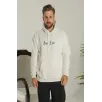 Erkek Kapşonlu Sweatshirt – Oversize Üç İplik Şardonlu Hoodie, “Other Lives” Ön & Arka Baskılı, Kanguru Cepli, Kışlık Rahat Günlük Stil - Beyaz